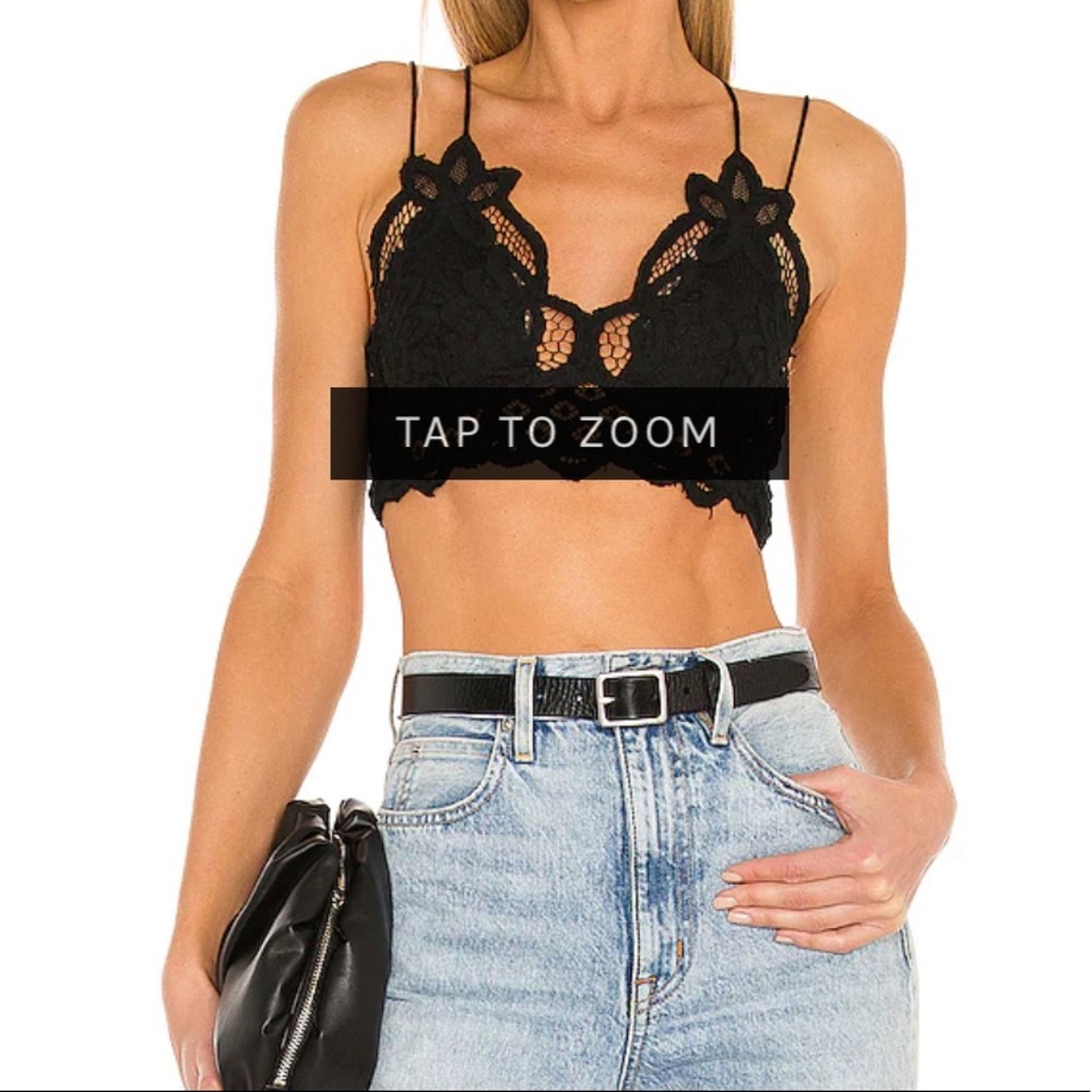 Free People Black Adella Bralette size L